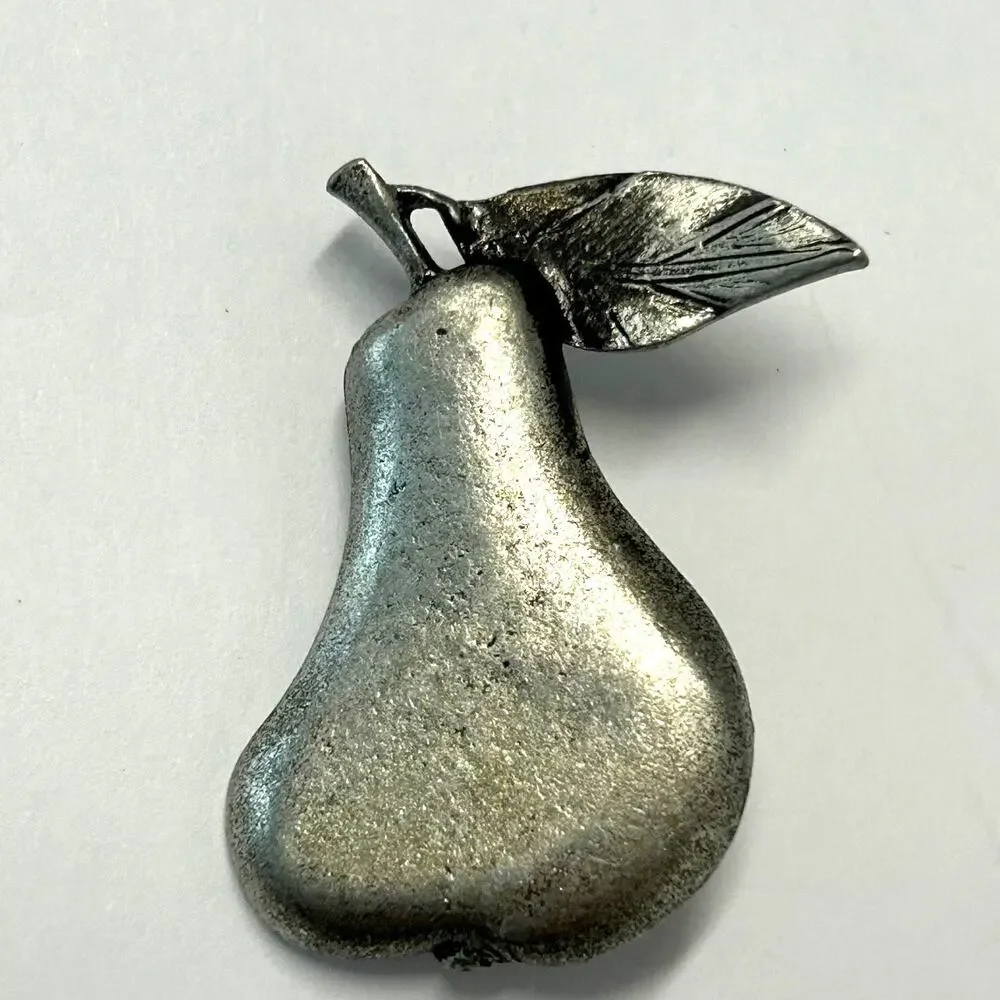 Vintage Metzke Pewter Pear Brooch‎ Pin
